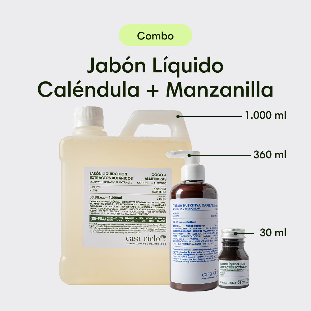Combo Jabón Líquido Caléndula + Manzanilla