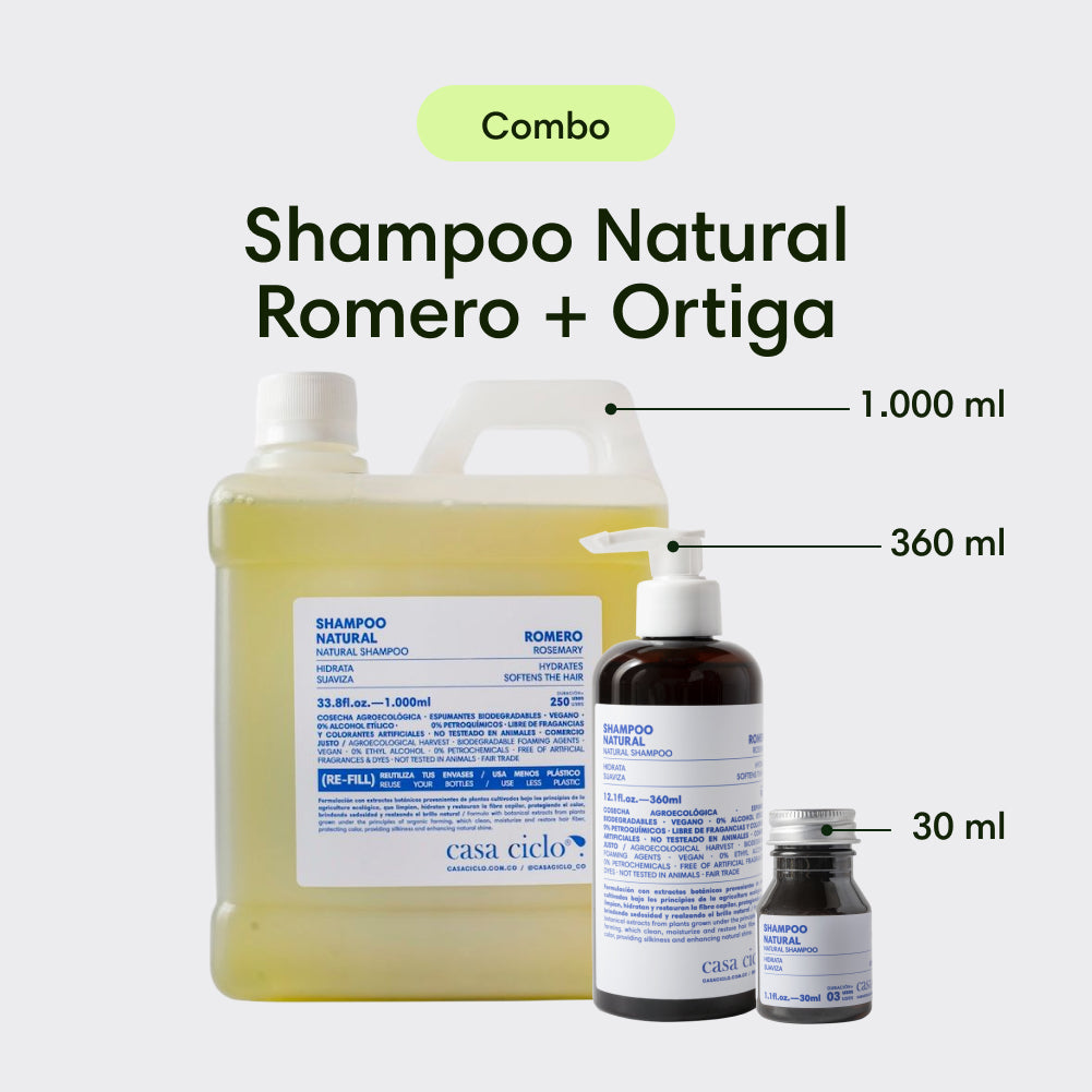 Combo Shampoo Natural
Romero + Ortiga
