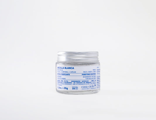 Mascarilla Facial, Corporal y Capilar de Arcilla Blanca 35g