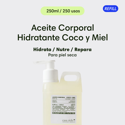Aceite Corporal Hidratante Coco y Miel (Refill)