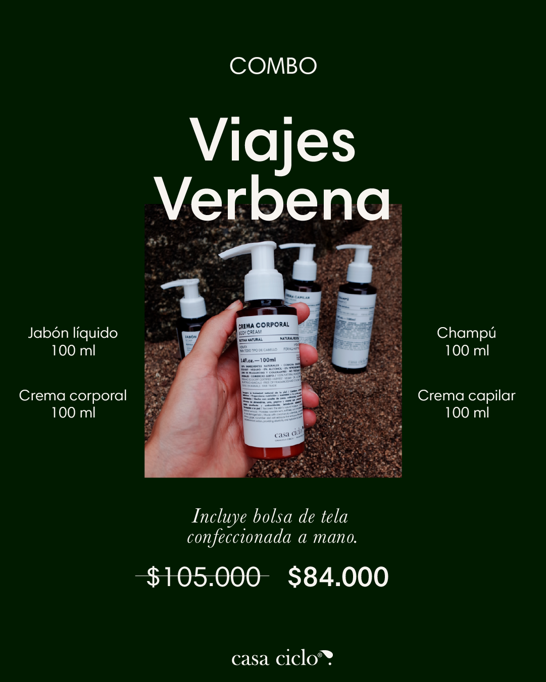 Combo Rutina Completa para Viajes Verbena 100ml