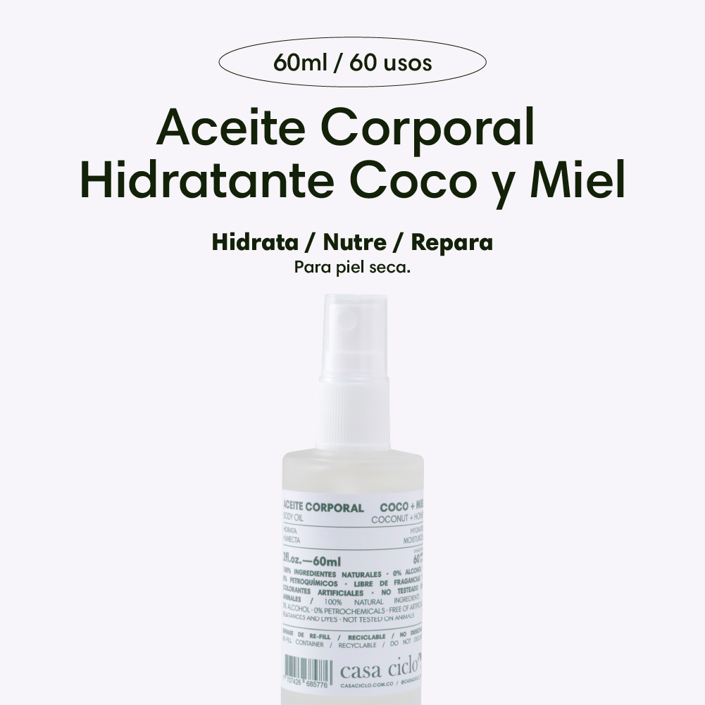 Aceite Corporal Hidratante Coco y Miel