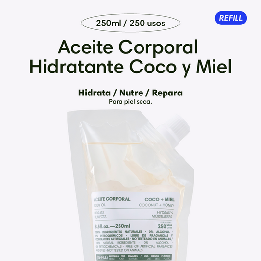 Aceite Corporal Hidratante Coco y Miel (Refill)