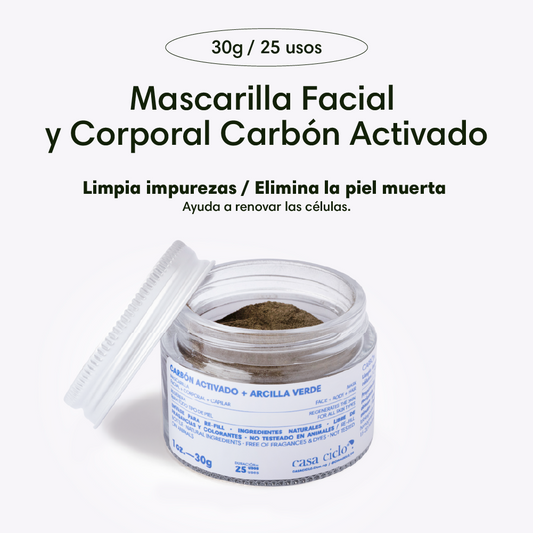 Mascarilla Facial y Corporal Carbón Activado 30g